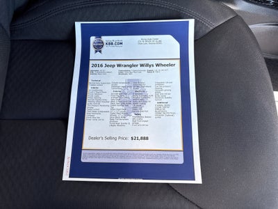 2016 Jeep Wrangler Willys Wheeler