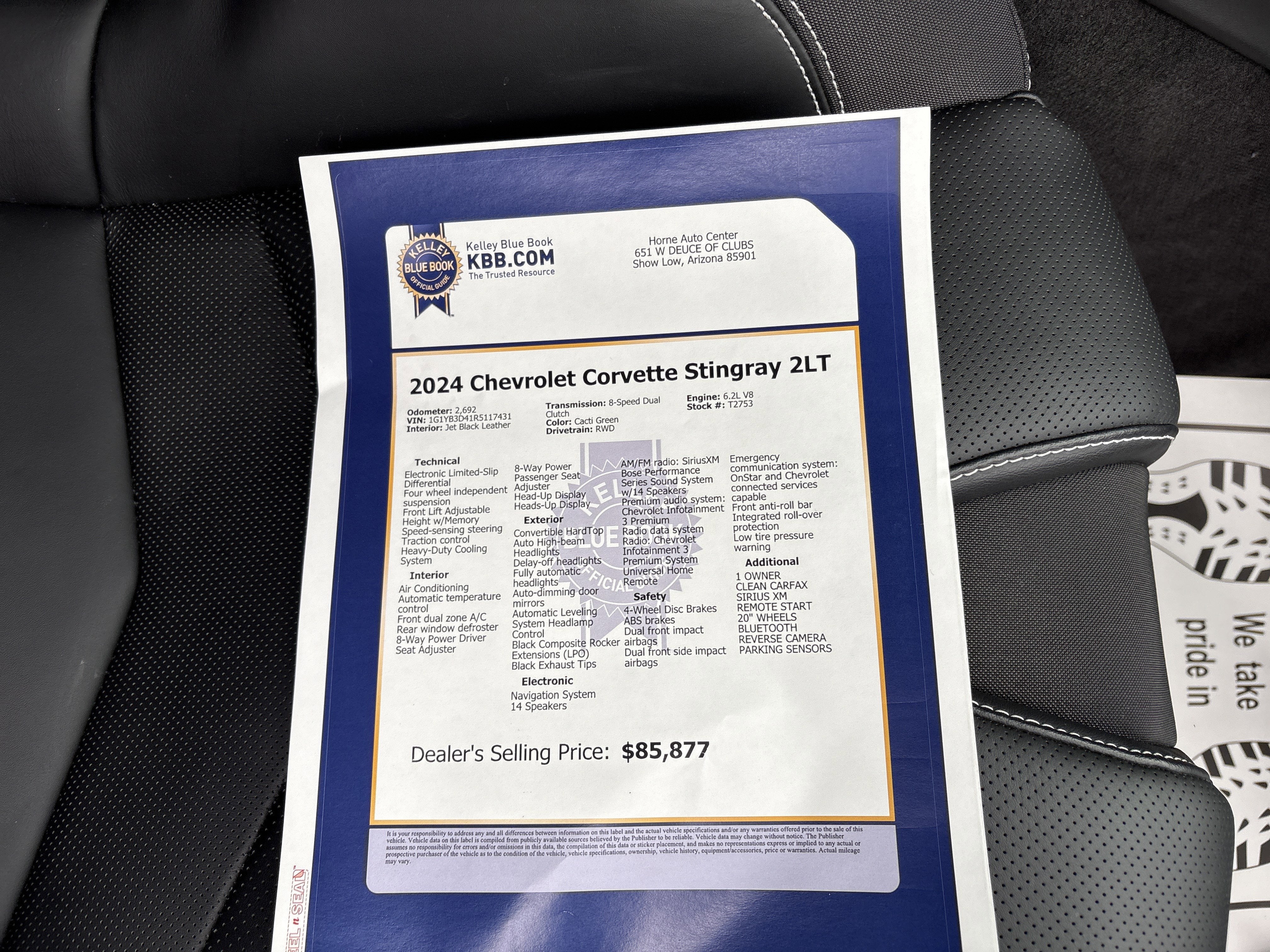 2024 Chevrolet Corvette Stingray 2LT