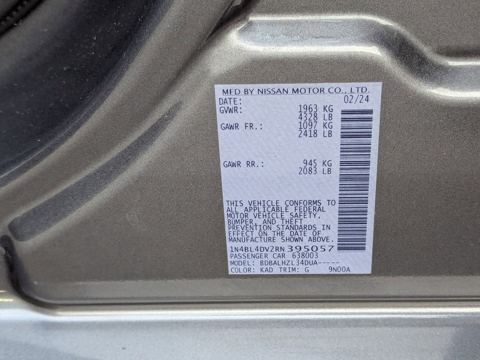 2024 Nissan Altima 2.5 SV