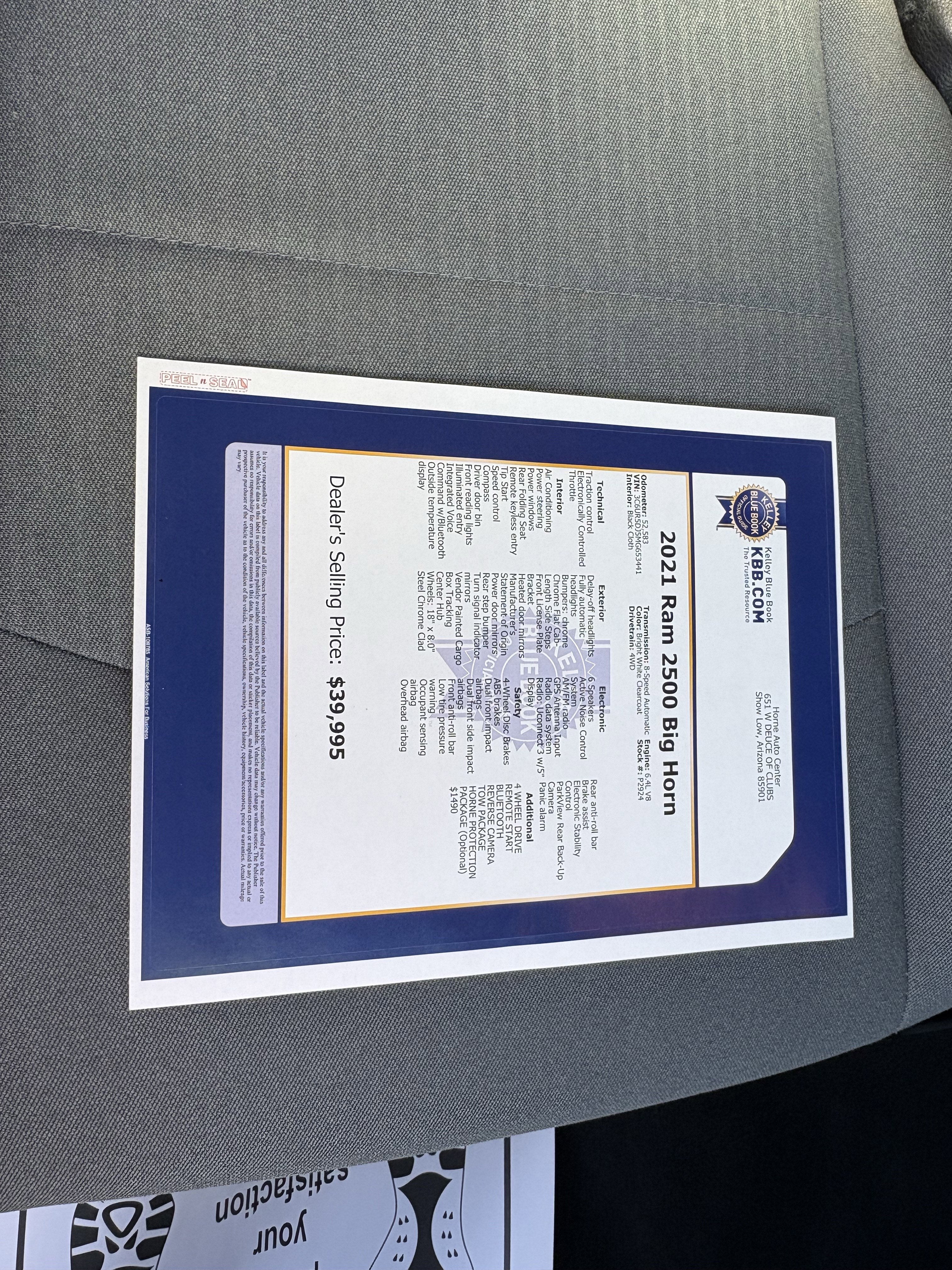 2021 RAM 2500 Big Horn