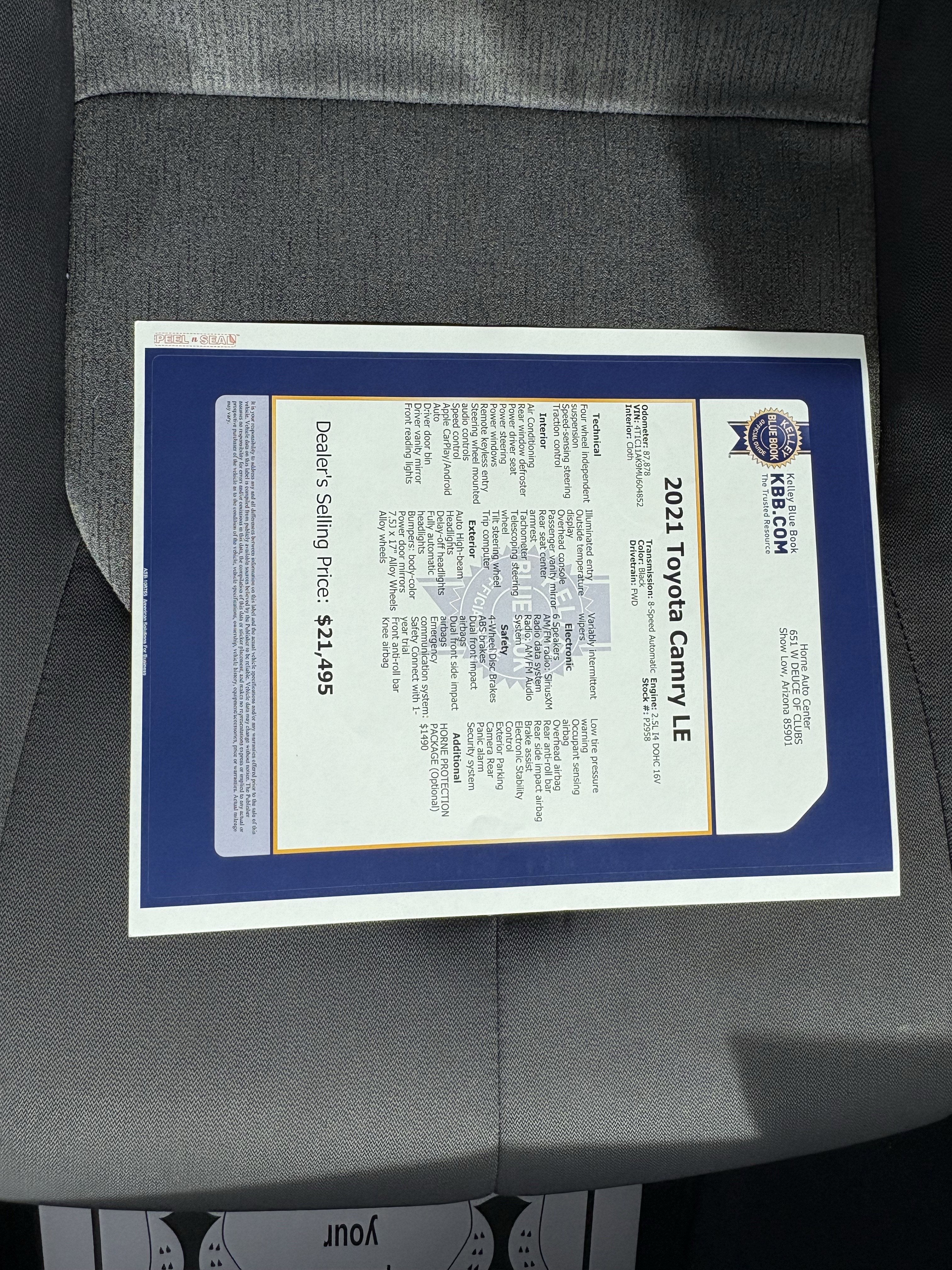 2021 Toyota Camry LE